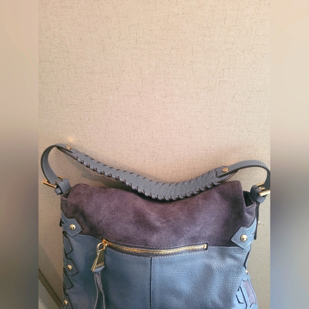 Aimee Kestenberg  blue leather and suede hobo bag EUC - Picture 7 of 16